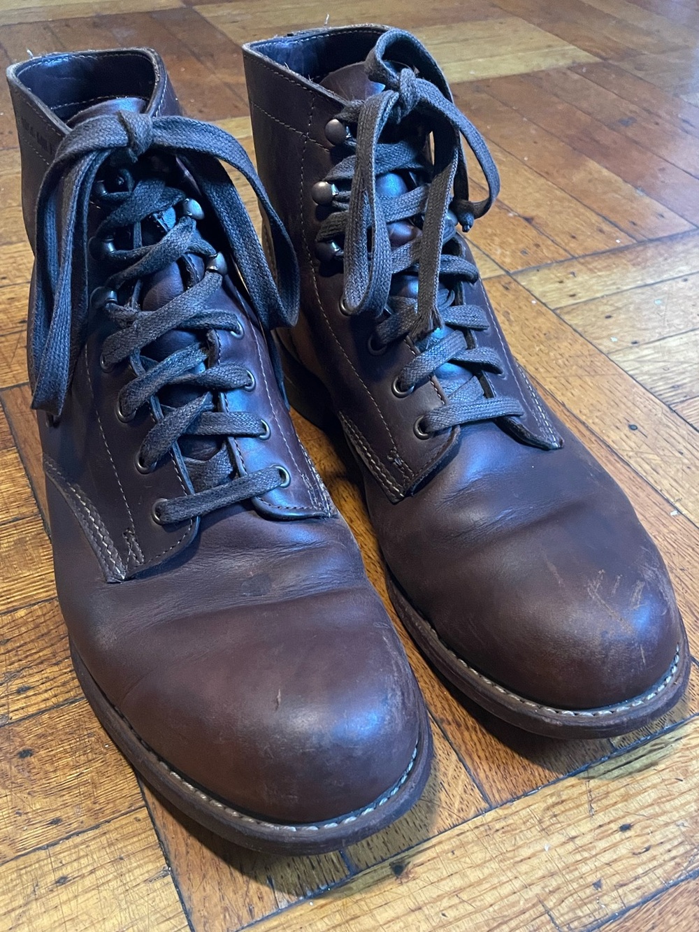 Wolverine 1000 Mile Boots Brown Leather Heritage Lace Up Mens 9.5 Rockford USA